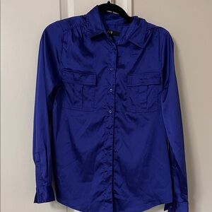 Vibrant Blue Button-Up Shirt